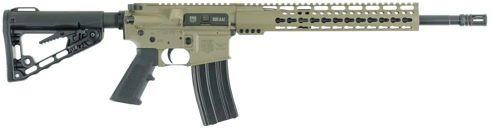 Diamondback DB15CCKM300FDE DB15 300 Blackout 16" 30+1 Flat Dark Earth Cerakote Adjustable Magpul MOE Carbine Stock Black Magpul MOE Grip