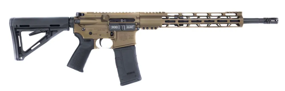 Diamondback DB15CCML300BB DB15 300 Blackout 16" 30+1 Burnt Bronze Cerakote Adjustable Magpul MOE Carbine Stock Black Magpul MOE Grip