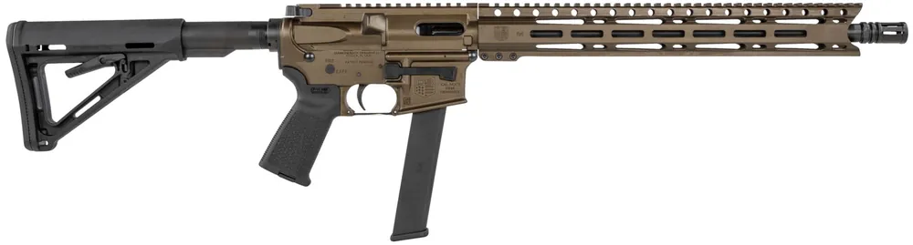 Diamondback DB9RMLMB DB9R 9mm Luger 16" 32+1 Midnight Bronze Cerakote Adjustable Magpul MOE Carbine Stock Black Magpul MOE Grip 15" M-LOK