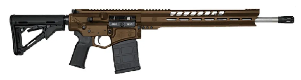 Diamondback DB10BGMB DB10 308 Win 18" 20+1 Midnight Bronze Adjustable Magpul CTR Stock Black Magpul MOE K2 Grip with Black Gold Lower 15" M-Lok