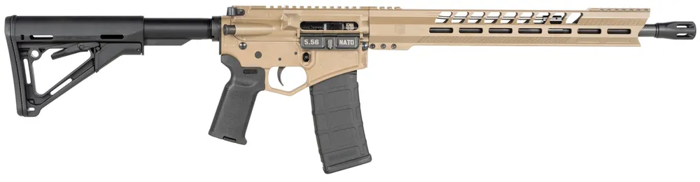 Diamondback DB15BGFDE DB15 5.56x45mm NATO 16" 30+1 Flat Dark Earth Adjustable Magpul CTR Stock Black Magpul MOE K2 Grip with Black Gold Lower