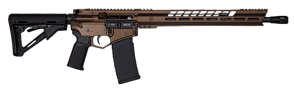 Diamondback DB15BGMB DB15 5.56x45mm NATO 16" 30+1 Midnight Bronze Adjustable Magpul CTR Stock Black Magpul MOE K2 Grip with Black Gold Lower