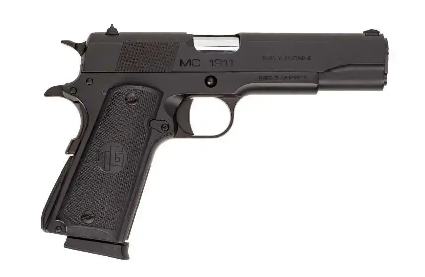 EAA 390060 Girsan MC1911 Government 45 ACP 5" 8+1 Black Black Checkered Polymer