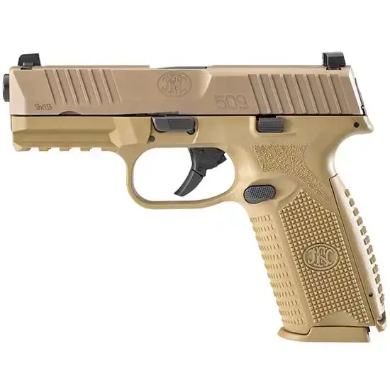 FN 66100489 509 9mm Luger 4" 17+1 Flat Dark Earth Flat Dark Earth Interchangeable Backstrap Grip No Manual Safety