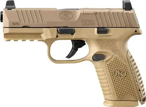 FN 509 Midsize MRD 9mm Luger 4" Barrel 10+1, FDE, No Manual Safety, Optics Ready