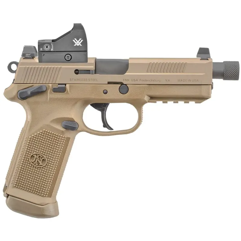 FN 66-100867 FNX Tactical 45 ACP 5.30" 10+1 Flat Dark Earth with Night Sights & Viper Red Dot