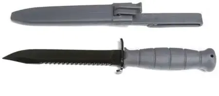 Glock KG039180 Field Knife FM 81 6.50" Clip Point/Saw Plain/Saw Phosphate-Treated HRC55 Spring Steel Polymer Gray Handle Fixed