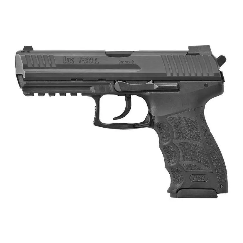 HK 81000122 P30L V3 DA/SA 9mm Luger 4.45" 10+1 Black Black Long Steel Slide Black Interchangeable Backstrap Grip