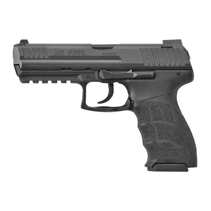HK 81000118 P30L V1 9mm Luger 4.45" 10+1 Black Black Steel Long Slide Black Interchangeable Backstrap Grip