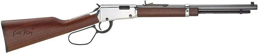Henry H001TER Frontier Carbine Evil Roy Lever Action 22 Short,Long,LR 12 LR/16 Short 17" Octagon Barrel Brushed Nickel American Walnut Right Hand Large Loop