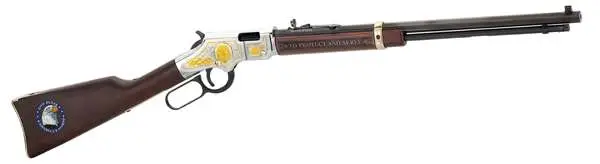 Henry H004LE Golden Boy Law Enforcement Tribute Lever Action 22 Short,Long,LR 16 LR/21 Short 20" Nickel Plated American Walnut Right Hand