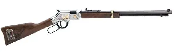 Henry H004MAS Golden Boy Freemasons Tribute Lever Action 22 Short,Long,LR 16 LR/21 Short 20" Octagon Barrel Nickel Plated American Walnut Right Hand