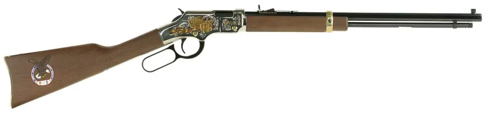 Henry H004FOE Golden Boy Fraternal Order of Eagles 22 Short,Long,LR 16 LR/21 Short 20" Nickel Plated American Walnut Right Hand