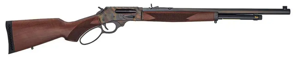 Henry H010GCC Side Gate 45-70 Gov 4+1 22" Octagon American Walnut Color Case Hardened Right Hand with Large Loop