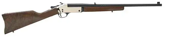 Henry H015B44 Single Shot Brass 44 Rem Mag 1 22" Polished Brass American Walnut Right Hand