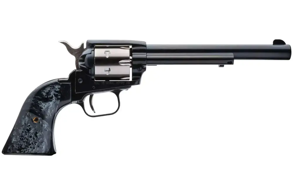 Heritage Mfg RR22TT6BLKPR Rough Rider Small Bore 22 LR 6 Round 6.50" Black Silver Cylinder Black Black Pearl