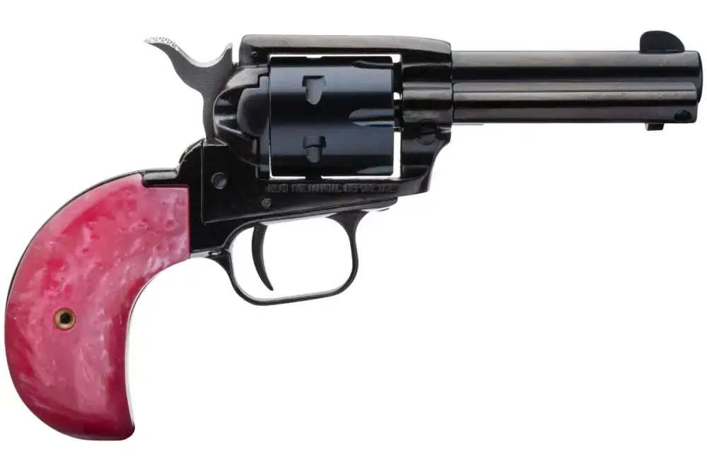 Heritage Mfg RR22MB3BHPNK Rough Rider Small Bore 22 LR 6 Round 3.50" Black Mother of Pearl Pink Bird Head Grip