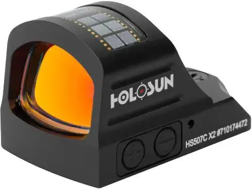 Holosun Technologies, 507C-X2, Red Dot, 32 MOA Ring & 2 MOA Dot, Black Color, Side Battery, Solar Failsafe, Mount Not Included