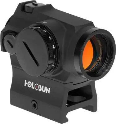 Holosun HE403RGD HS403R Black Anodized 1x 20mm 2 MOA Gold Dot Reticle Features Rotary Switch w/Battery Compartment Includes Battery/Cover/Lens Cloth/Mounts/T10 L Key