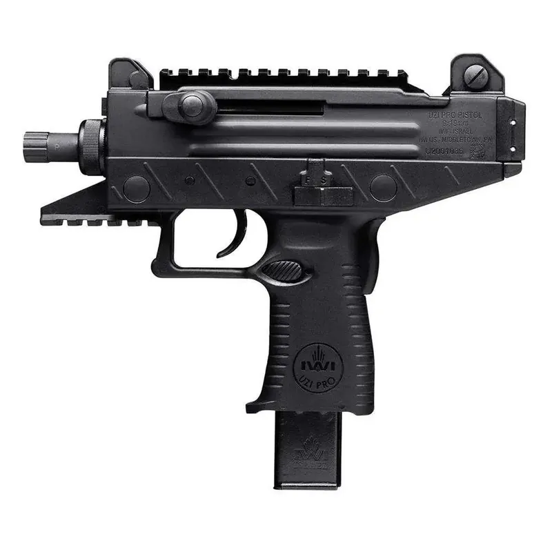 IWI US UPP9SB-T Uzi Pro 9mm Luger 4.50" TB 25+1 Black Black Side Folding Pistol Brace Stock Black Polymer Grip Right Hand