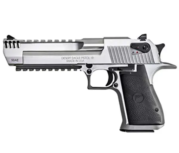 Magnum Research DE50SRMB Desert Eagle Mark XIX with Muzzle Brake 50 AE 6" 7+1 Stainless Steel Black Polymer Grip