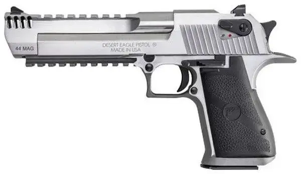 Magnum Research DE44SRMB Desert Eagle Mark XIX with Muzzle Brake 44 Rem Mag 6" 8+1 Stainless Steel Black Polymer Grip