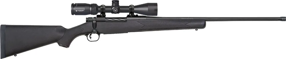 Mossberg 28126 Patriot 338 Win Mag 3+1 24" Black Synthetic Stock Matte Blued Right Hand with Vortex Crossfire II 3-9x40mm