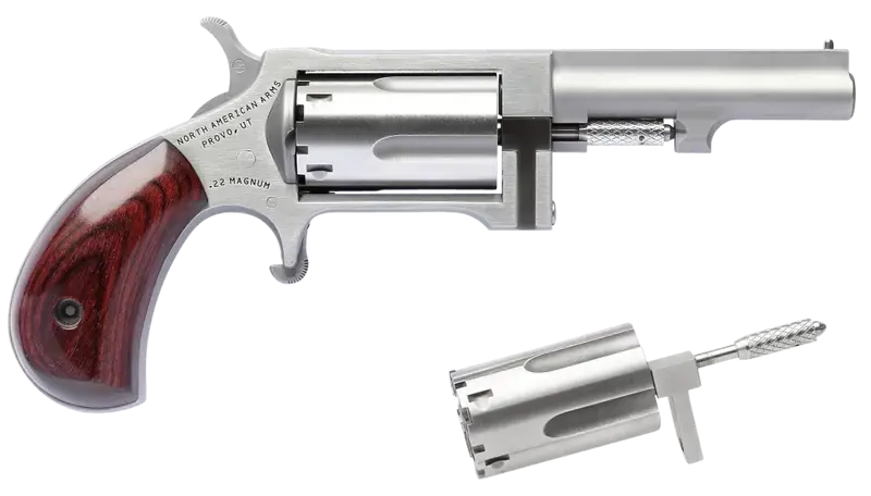 NAA SWC250 Sidewinder 22 LR,22 Mag 5rd 2.50" Stainless Steel Rosewood Bird's Head Grip
