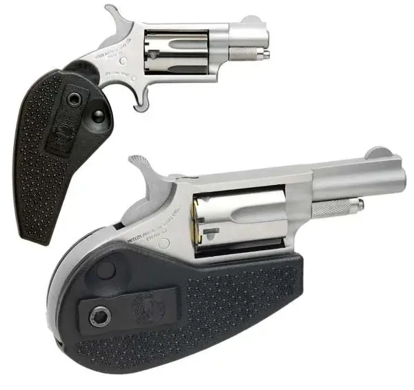 NAA HGBLR Mini-Revolver 22 LR 5rd 1.13" Stainless Steel, Black Synthetic Holster Grip