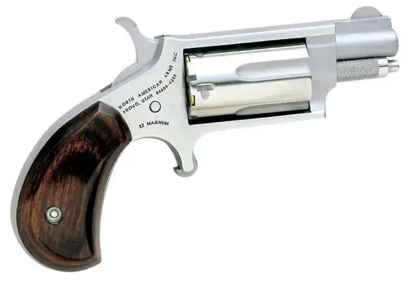 NAA 22MSC Mini-Revolver 22 LR,22 Mag 5rd 1.13" Stainless Steel Rosewood Bird's Head Grip