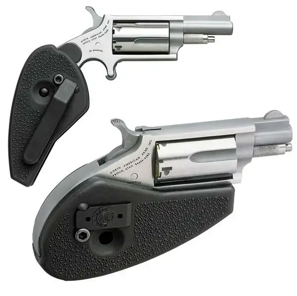 NAA HGMS Mini-Revolver 22 Mag 5rd 1.13" Stainless Steel, Black Synthetic Holster Grip