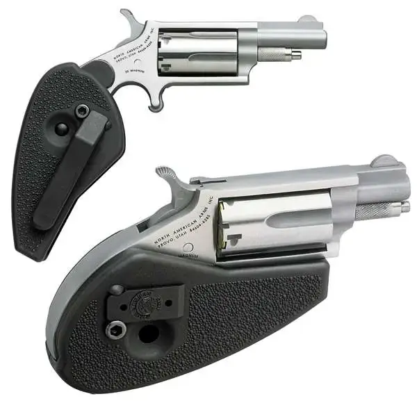 NAA HGM Mini-Revolver 22 Mag 5rd 1.63" Stainless Steel, Black Synthetic Holster Grip