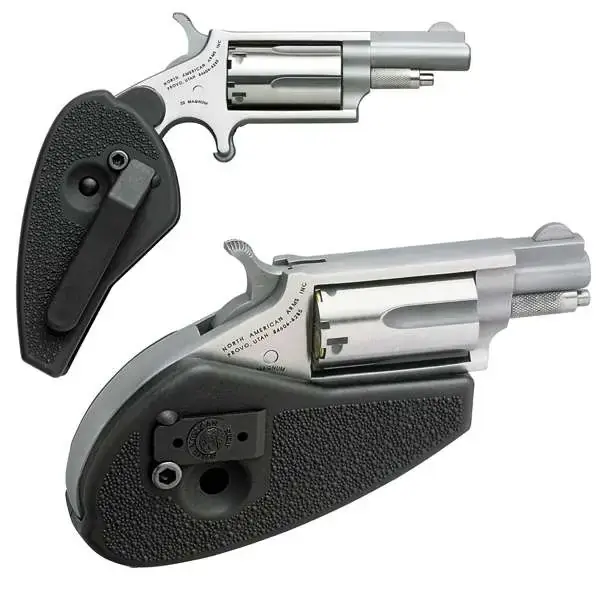 NAA HGMSC Mini-Revolver 22 LR,22 Mag 5rd 1.13" Stainless Steel Black Synthetic Holster Grip