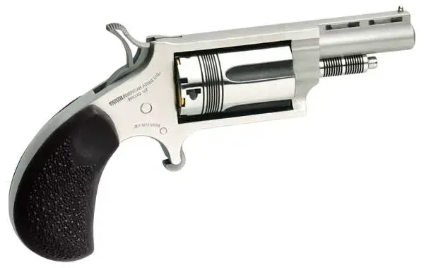 NAA 22MTW Wasp 22 Mag 5rd 1.63" Stainless Steel, Black Pebbled Rubber Grip