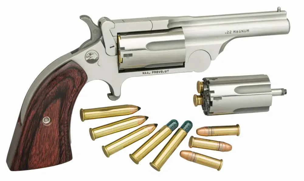 NAA 22MRC250 Ranger II 22 LR,22 Mag 5rd 2.50" Stainless Rosewood Boot Grip