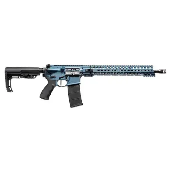 Patriot Ordnance Factory 01580 Wonder 5.56x45mm NATO 16.50" 30+1 Blue Titanium Cerakote 6 Position MFT Minimalist Stock