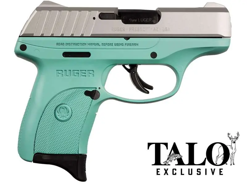 RUG EC9S 9MM 3.12 8RD SS CERAKOTE TURQUIOSE