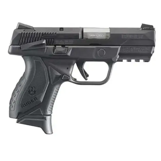 Ruger 8633 American Pistol Compact 9mm Luger 3.55" 10+1 Black Frame Black Nitride Stainless Steel Slide Black Wraparound Ergonomic Grip Manual Safety