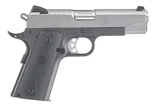 Ruger 6722 SR1911 Commander 9mm Luger 4.25" 9+1 Tungsten Gray Cerakote Frame Low-Glare Stainless Slide Black Rubber Grip