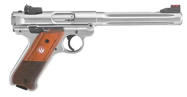 Ruger 40118 Mark IV Hunter 22 LR 6.88" 10+1 Satin Stainless Steel Checkered Laminate Grip Fiber Optic Sight