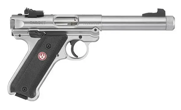 Ruger 40126 Mark IV Target 22 LR 5.50" 10+1 Stainless Steel Black Checkered Polymer Threaded Barrel