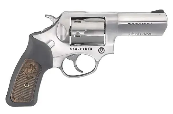 Ruger 5784 SP101 Standard 327 Federal Mag 3" 6 Round Black Rubber w/Wood Insert Grip Satin Stainless