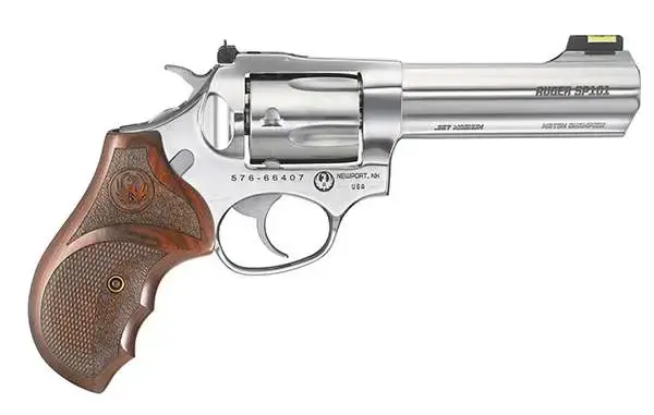 Ruger 5782 SP101 Match Champion 357 Mag 4.20" 5 Round Checkered Hardwood Grip Gloss Stainless