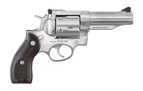 Ruger 5050 Redhawk 45 ACP 4.20" 6 Round Lasered Hardwood Grip Satin Stainless