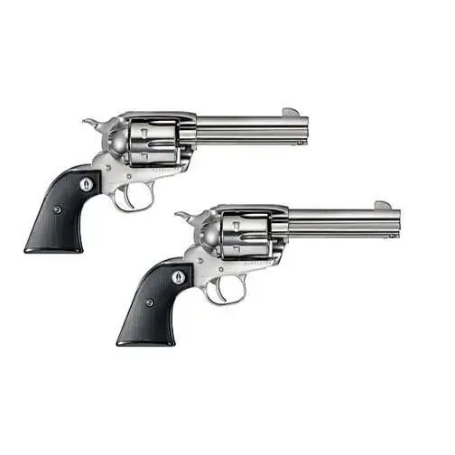Ruger 5134 Vaquero SASS 45 Colt (LC) 6 Round 5.50" Stainless Steel Black Checkered Polymer