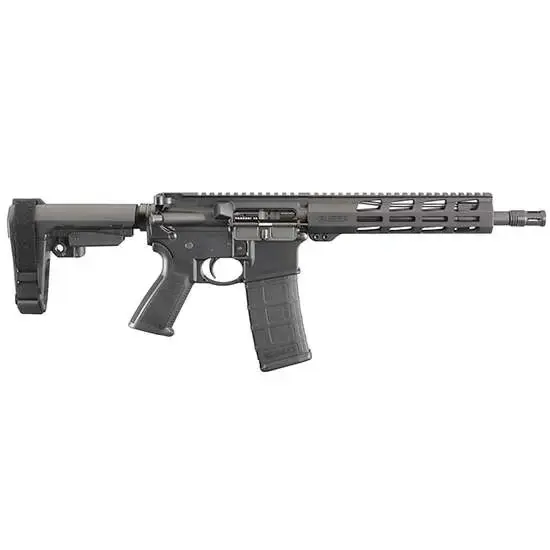 Ruger 8570 AR-556 5.56x45mm NATO 10.50" 30+1 Black Hard Coat Anodized SBA3 Pistol Brace Stock Black Polymer Grip