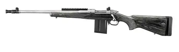 Ruger 6821 Scout 308 Win 18" 10+1 Matte Stainless Matte Stainless Left Hand Black Laminate