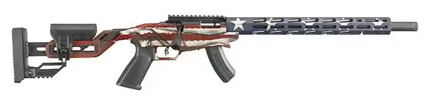 Ruger 8422 Precision Rimfire 22 LR 18" 15+1 Black American Flag Cerakote Adjustable Quick-Fit Precision Rimfire Stock
