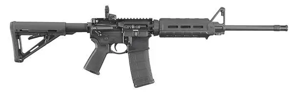 Ruger 8515 AR-556 5.56x45mm NATO 16.10" 30+1 Black Hard Coat Anodized Adjustable Magpul MOE Stock Black Magpul MOE Grip