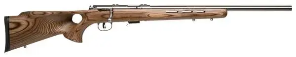 Savage 94725 93 BTVS Bolt 22 WMR 21" 5+1 Laminate Thumbhole Brown Stk Stainless Steel